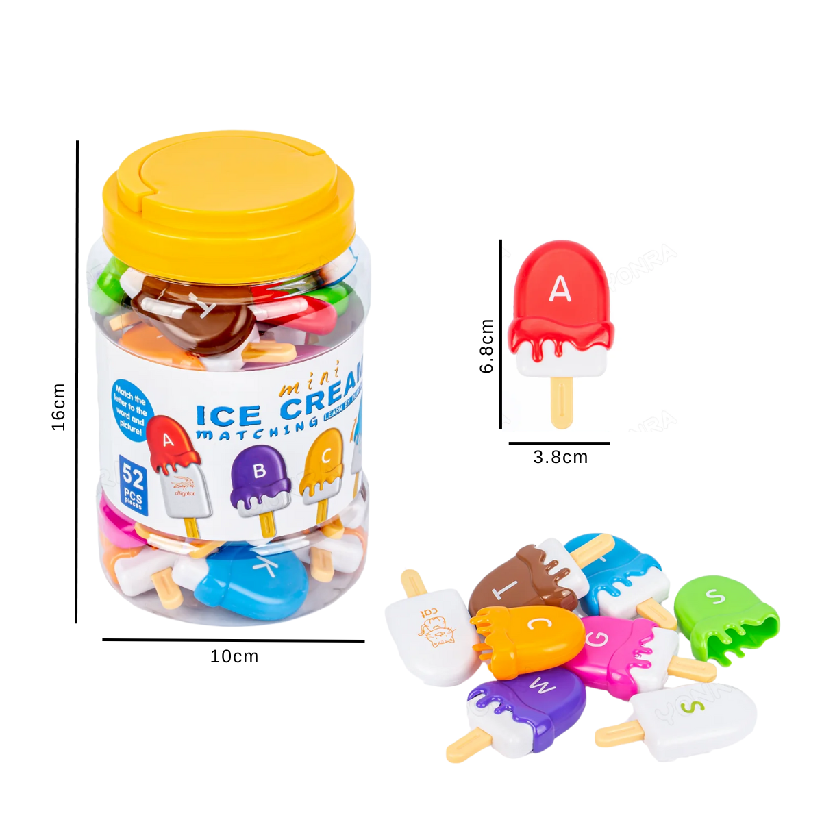 ABC Alphabet Ice Cream Matching Game (52pc)