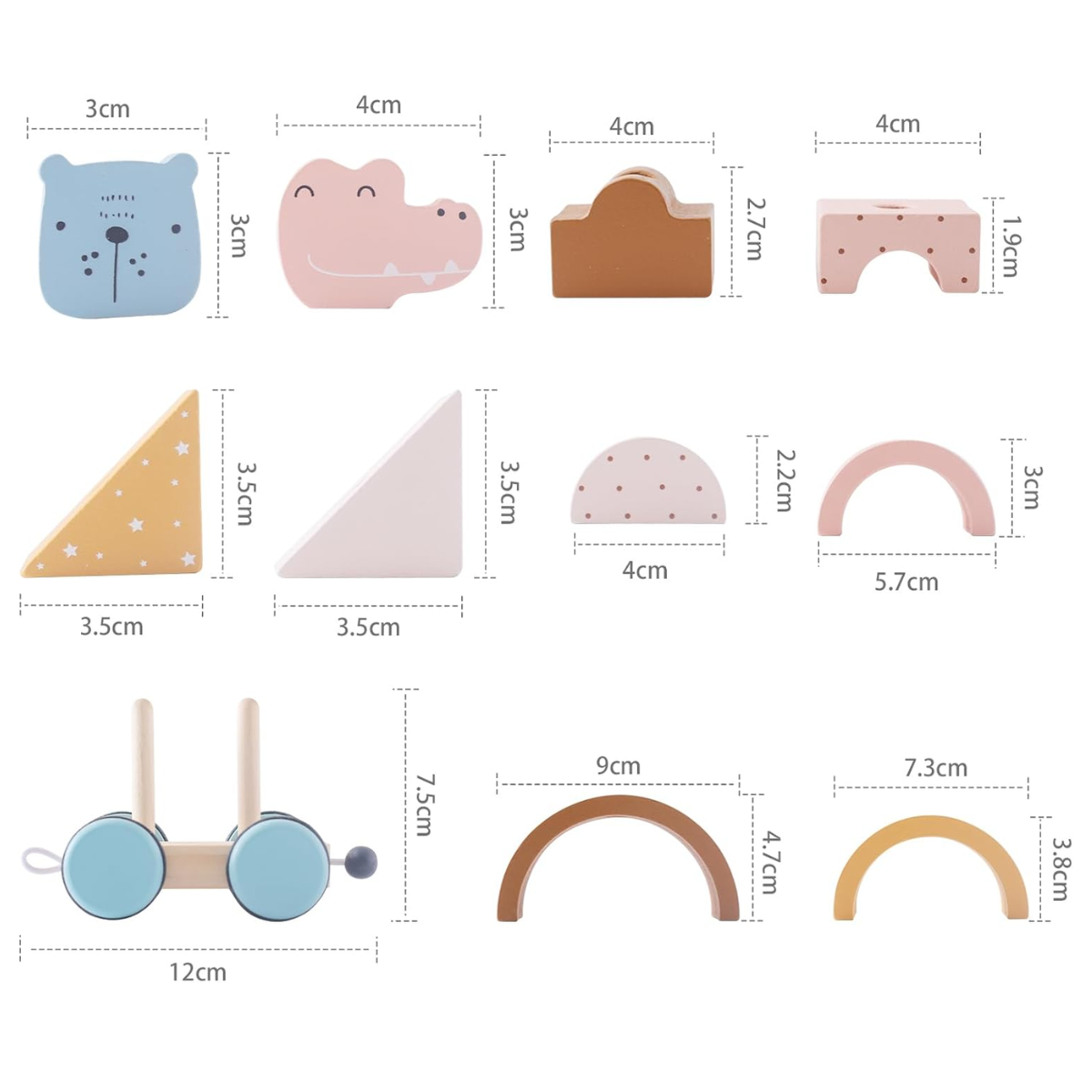 Montessori Wooden Pull Along Train