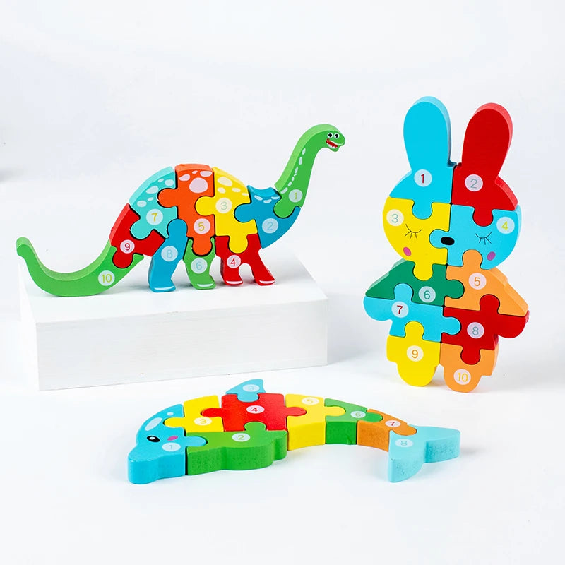 3D Animal Puzzles – Educational Wooden Toys for Toddlers and Kids