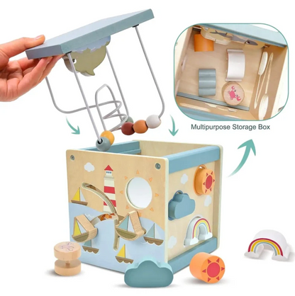 Wooden Ocean Activity Cube