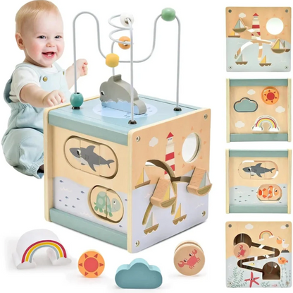 Wooden Ocean Activity Cube
