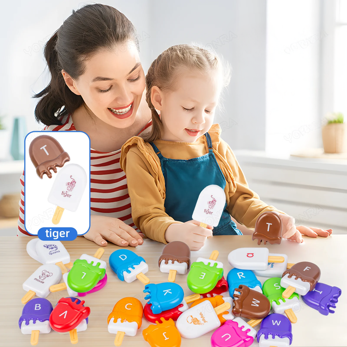 ABC Alphabet Ice Cream Matching Game (52pc)