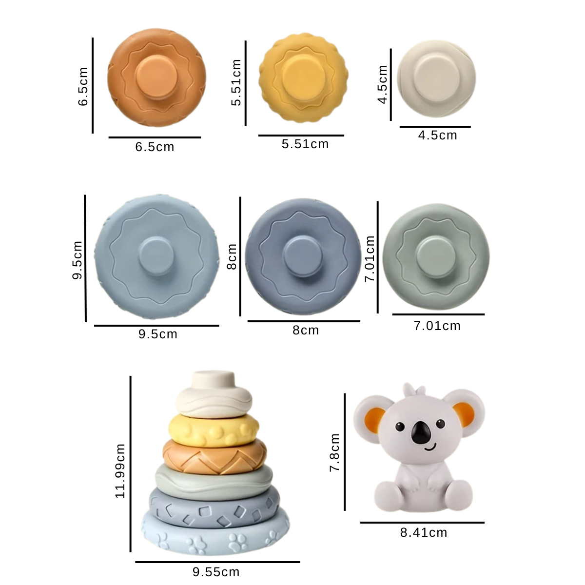 Montessori Baby Koala Stacking Tower