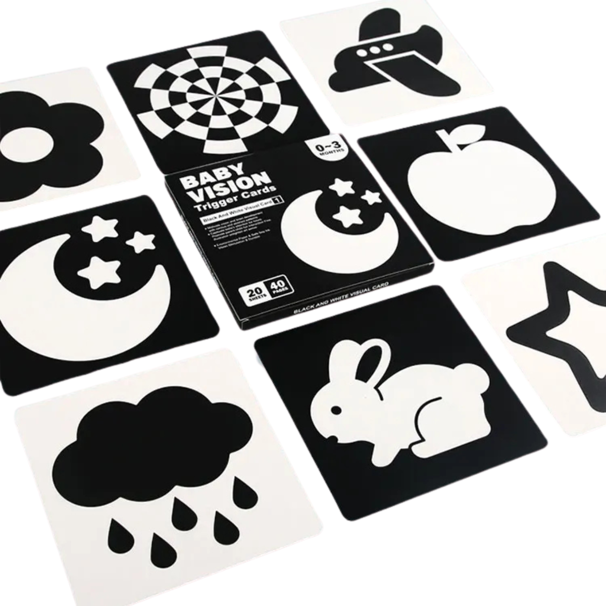 Black and White High-Contrast Visual Cards