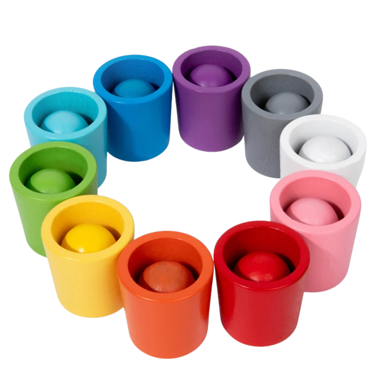 Montessori Wooden Colour Sorting Cups