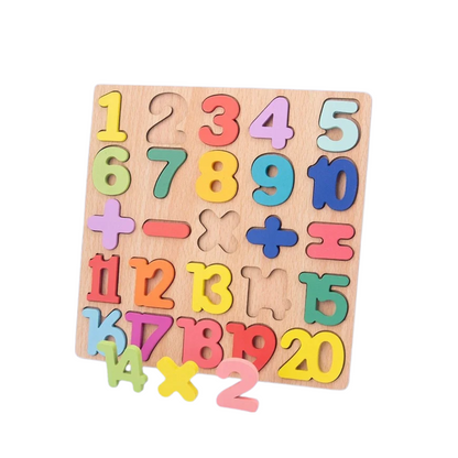 Montessori Wooden Number Puzzle Board