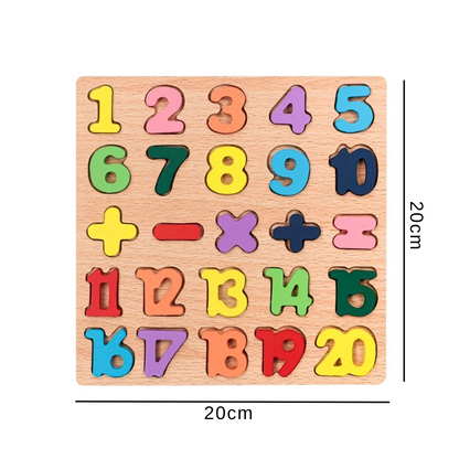 Montessori Wooden Number Puzzle Board