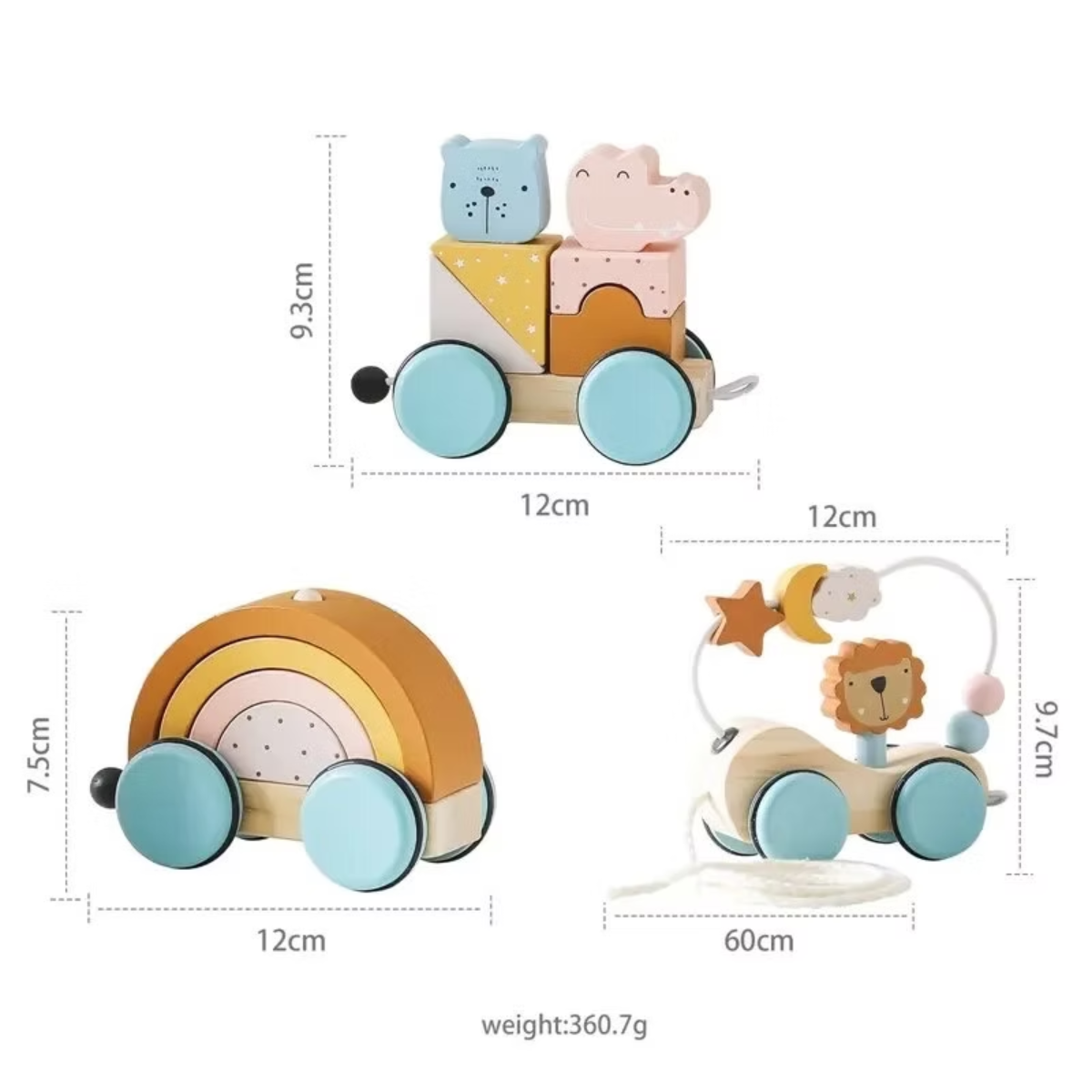 Montessori Wooden Pull Along Train