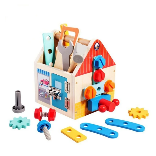 Montessori Wooden Toolbox Set for Toddlers - a STEM Learning Experience