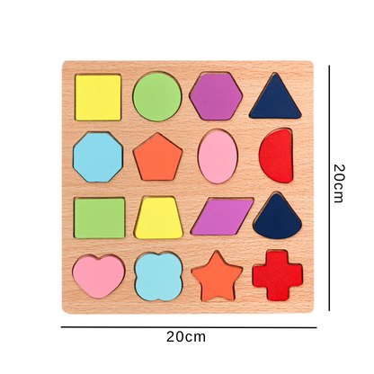 Montessori Wooden Shape Puzzle Board: