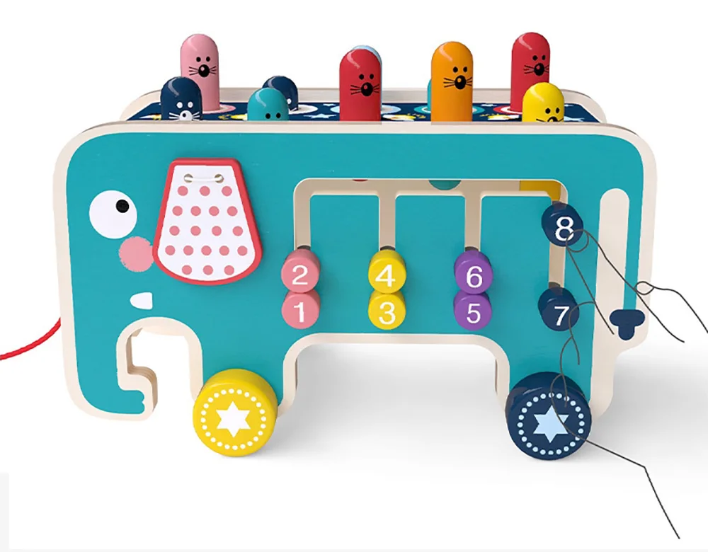 Wooden Pull-Along Activity Learning Toy