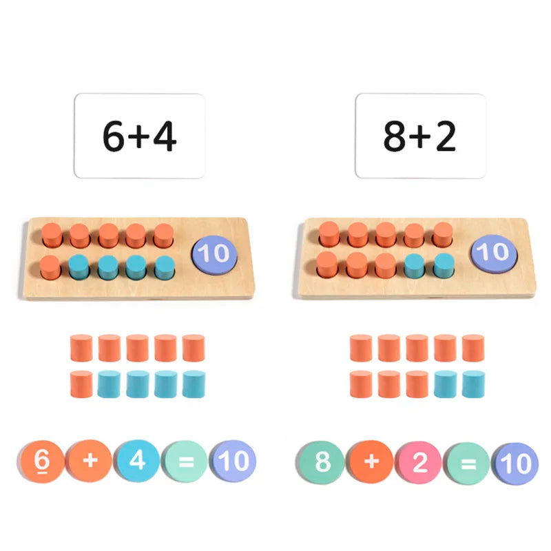 Montessori Wooden Ten Frame Math Learning Kit