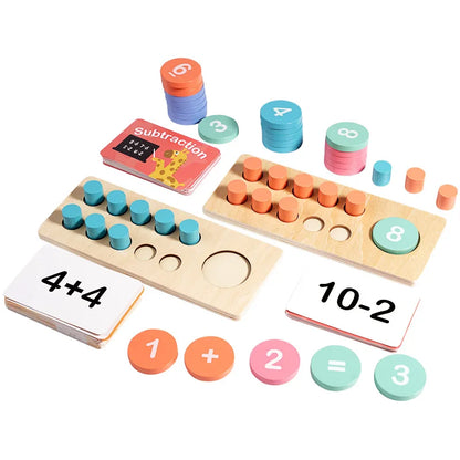 Montessori Wooden Ten Frame Math Learning Kit