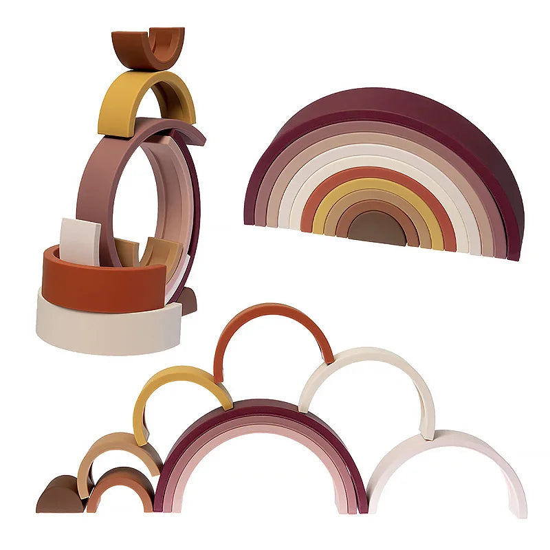 Silicone Rainbow Stacker (10pcs)
