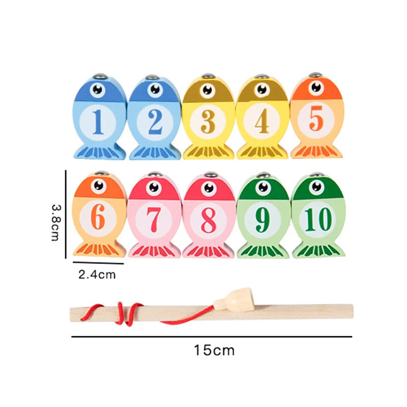 Wooden Magnetic Fishing Learning Set – Fun Way to Learn Numbers & Letters