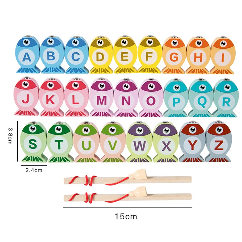 Wooden Magnetic Fishing Learning Set – Fun Way to Learn Numbers & Letters