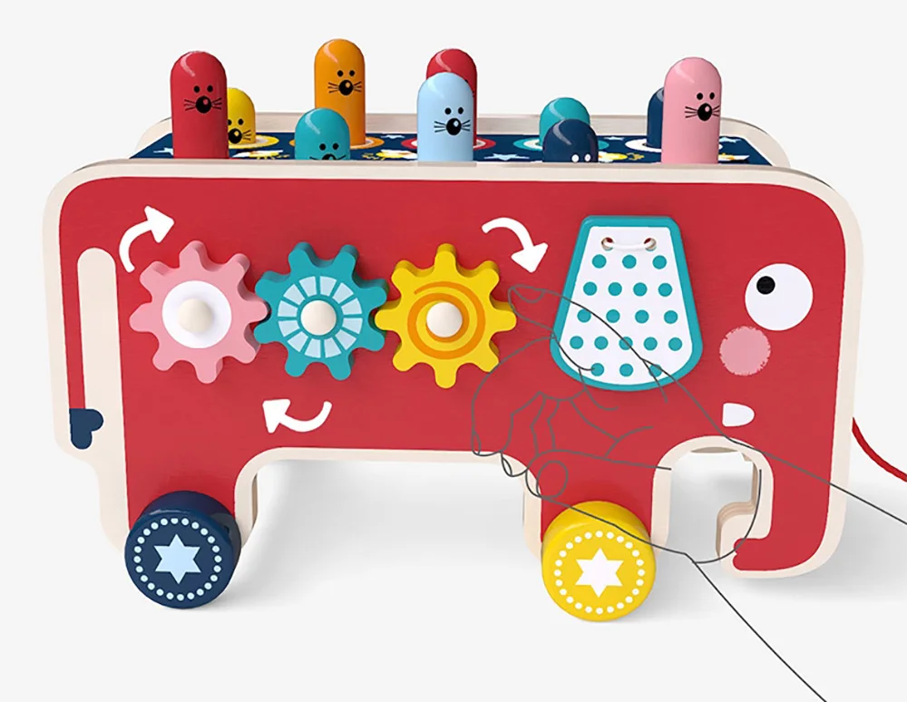 Wooden Pull-Along Activity Learning Toy