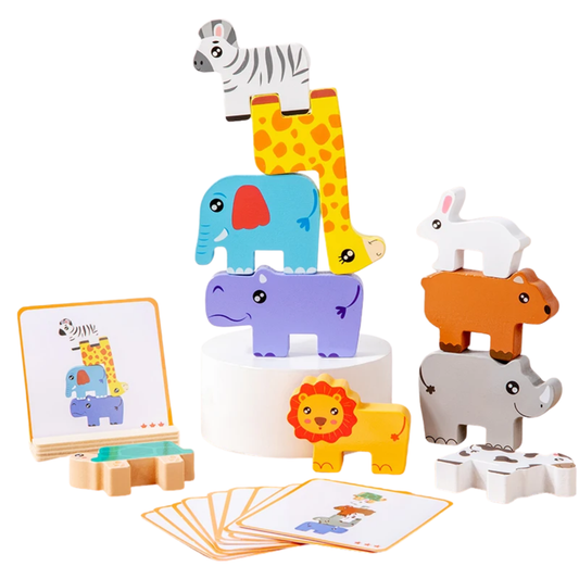 Wooden Animal Stacking Safari Game