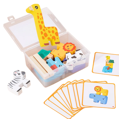 Wooden Animal Stacking Safari Game