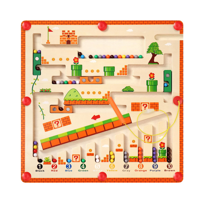 Magnetic Wooden Colour and Number Maze