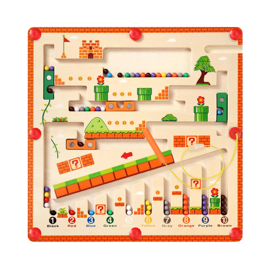 Magnetic Wooden Colour and Number Maze