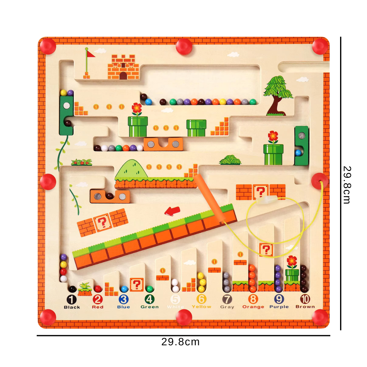 Magnetic Wooden Colour and Number Maze