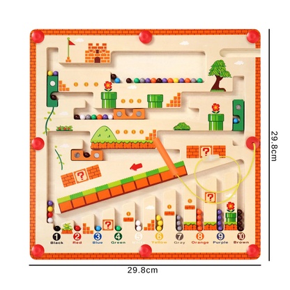 Magnetic Wooden Colour and Number Maze