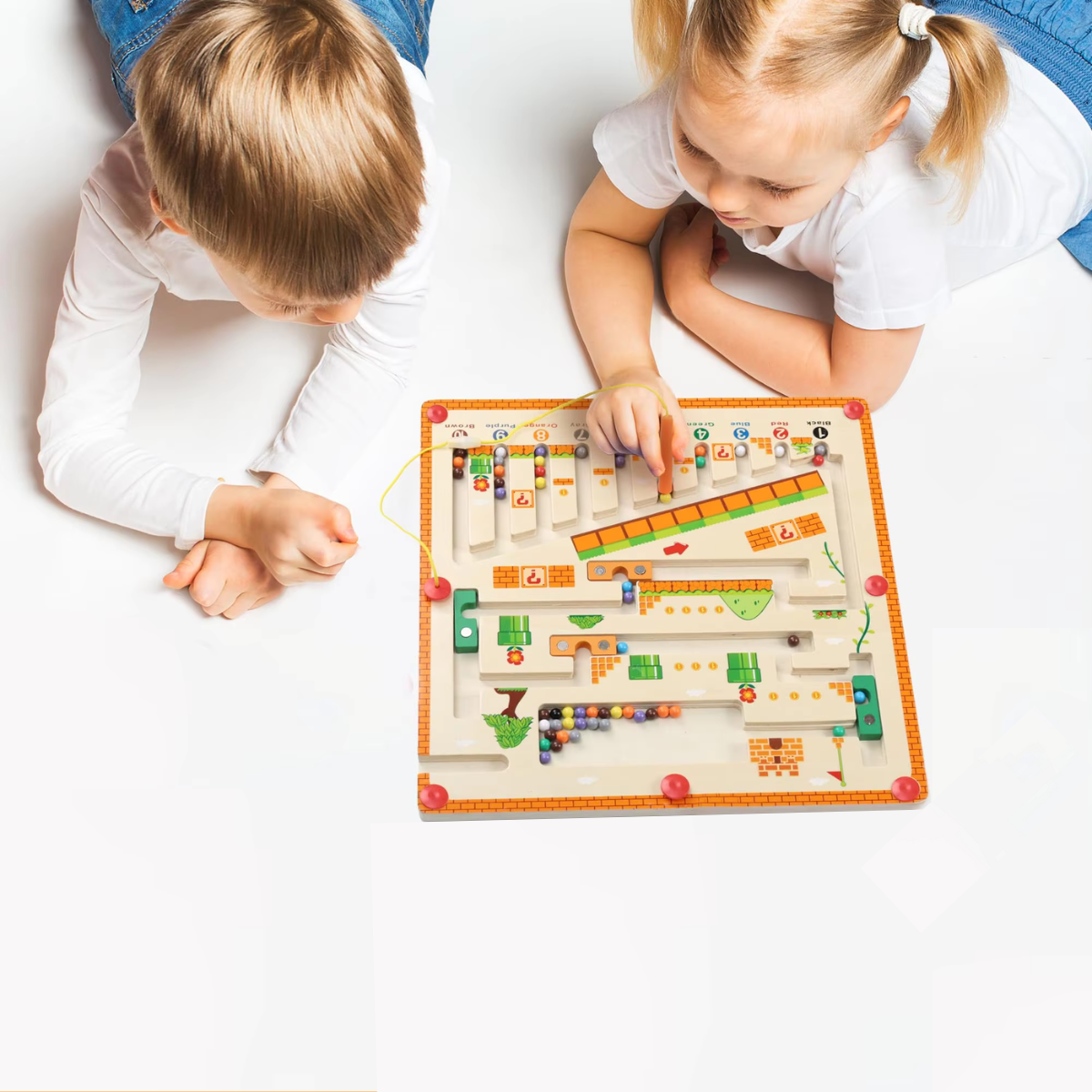 Magnetic Wooden Colour and Number Maze
